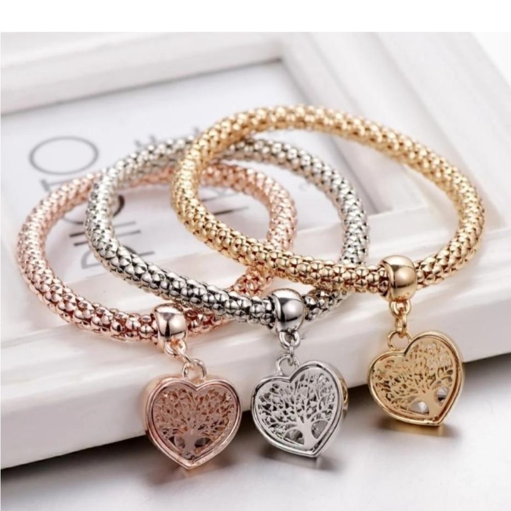 Tree of Life Heart Charm Bracelets
